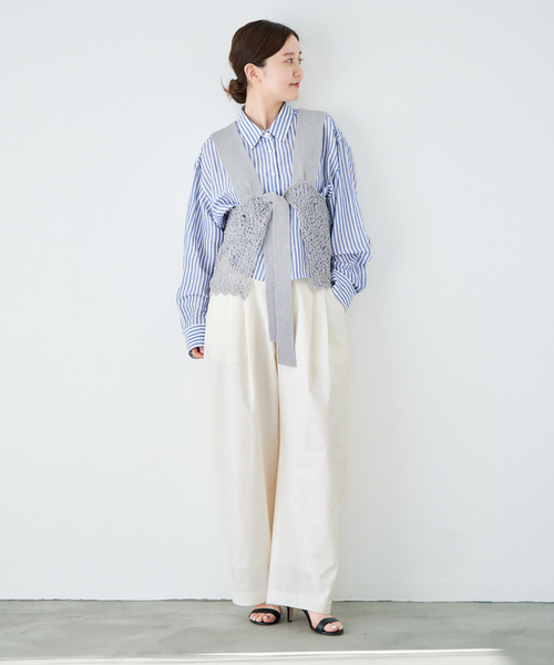 IENA（イエナ）の「ウォッシャブル リネンミックスコクーンスラックス（スラックス・レディース・ブラック/ホワイト/ベージュ系その他・38/36/34）」の19枚目の写真