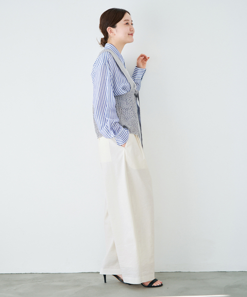 IENA（イエナ）の「ウォッシャブル リネンミックスコクーンスラックス（スラックス・レディース・ブラック/ホワイト/ベージュ系その他・38/36/34）」の20枚目の写真