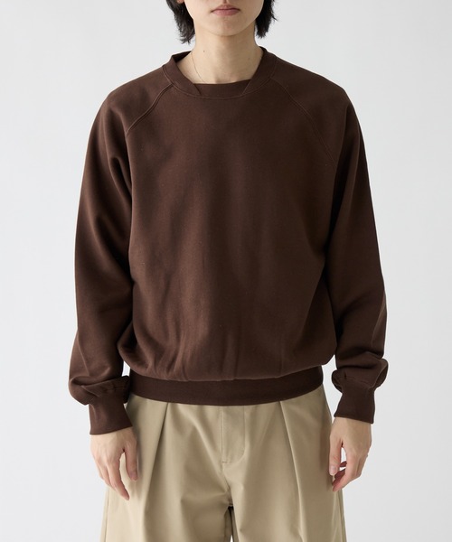 Adoon plain(アドーンプレーン)の「V1-Gusset Raglan Sweet / Vガゼットラグラン裏毛スウェット(スウェット・メンズ・ブラウン/ライトグレー/ネイビー・LARGE/MEDIUM)」の16枚目の写真