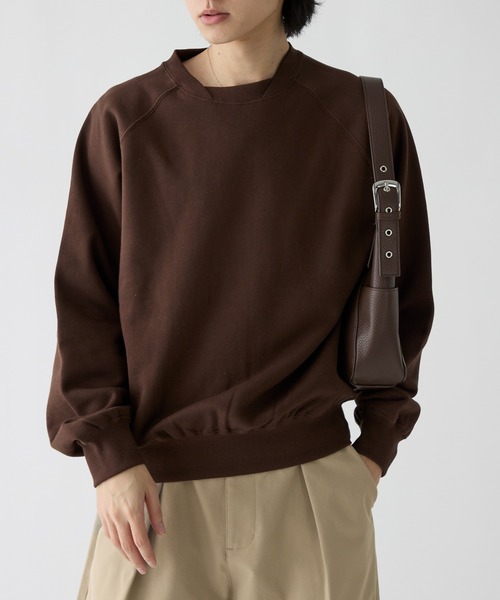 Adoon plain(アドーンプレーン)の「V1-Gusset Raglan Sweet / Vガゼットラグラン裏毛スウェット(スウェット・メンズ・ブラウン/ライトグレー/ネイビー・LARGE/MEDIUM)」の13枚目の写真