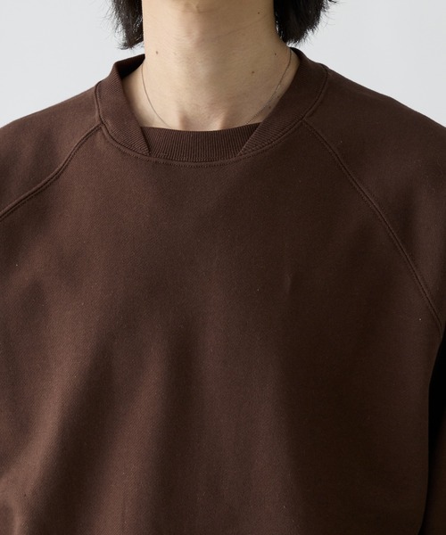 Adoon plain(アドーンプレーン)の「V1-Gusset Raglan Sweet / Vガゼットラグラン裏毛スウェット(スウェット・メンズ・ブラウン/ライトグレー/ネイビー・LARGE/MEDIUM)」の14枚目の写真