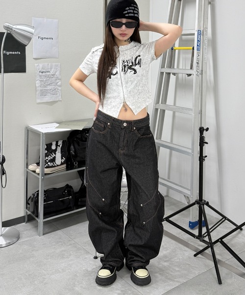 Figments（フィグメンツ）の「3Dレトロデニム（デニムパンツ・レディース・ブラック・LARGE/MEDIUM/SMALL）」の2枚目の写真
