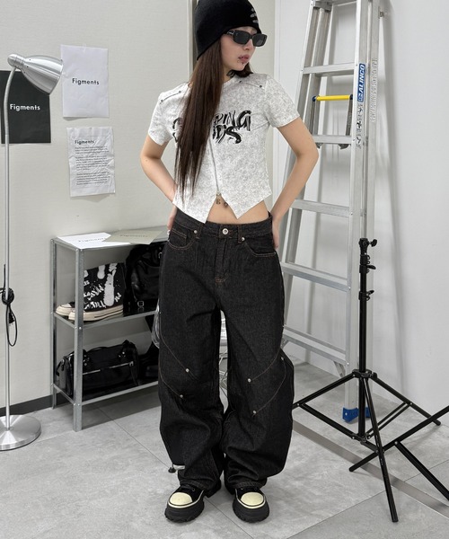 Figments（フィグメンツ）の「3Dレトロデニム（デニムパンツ・レディース・ブラック・LARGE/MEDIUM/SMALL）」の3枚目の写真
