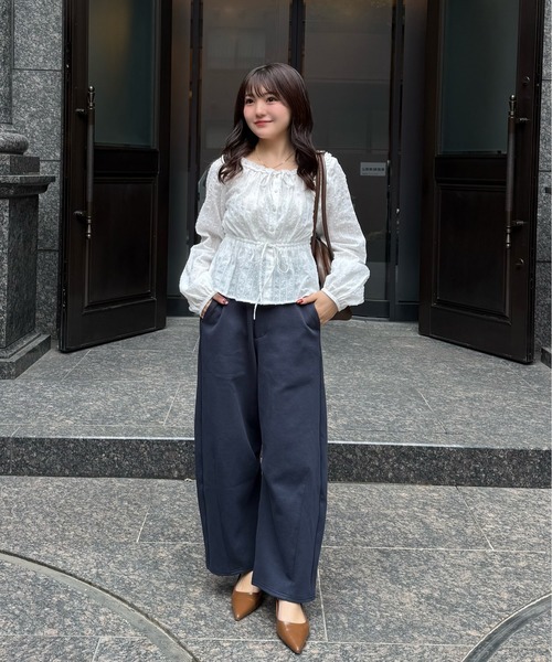 FREE'S MART（フリーズマート）の「◆【はかな企画】ウエストアジャストカーブパンツ〈ＭＦＭ〉（その他パンツ・レディース・ホワイト系その他/ネイビー・MEDIUM/SMALL/X-SMALL）」の2枚目の写真