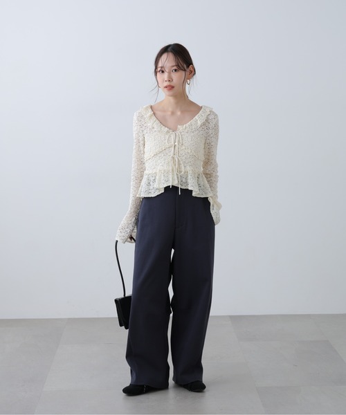 FREE'S MART（フリーズマート）の「◆【はかな企画】ウエストアジャストカーブパンツ〈ＭＦＭ〉（その他パンツ・レディース・ホワイト系その他/ネイビー・MEDIUM/SMALL/X-SMALL）」の3枚目の写真