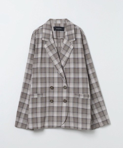 JEANASIS(ジーナシス)の「cozyテーラードWジャケット/647676(テーラードジャケット・レディース・ブラウン系その他/グレー系その他・FREE)」の1枚目の写真