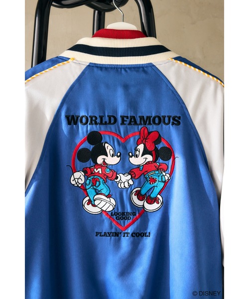 Disney SERIES CREATED by MUS(ディズニーシリーズクリエイテッドバイエムユーエス)の「MD MM MATCHING OUTFITS ジャケット(スカジャン・レディース・ブルー/ピンク・FREE)」の6枚目の写真