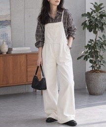 ストラップデニムサロペット / 体型カバー ゆったりシルエット 大人カジュアル