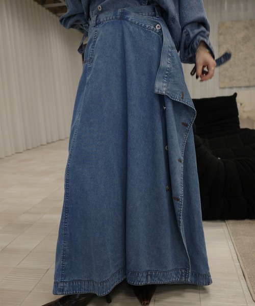 Ameri(�A����)��TENCEL DENIM WRAP LIKE SKIRT(�f�j���X�J�[�g)