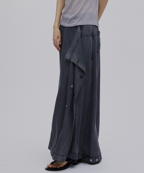 Ameri（アメリ）の「TENCEL DENIM WRAP LIKE SKIRT（デニムスカート・レディース・ベージュ/ブラック/ブルー・MEDIUM/SMALL）」の8枚目の写真