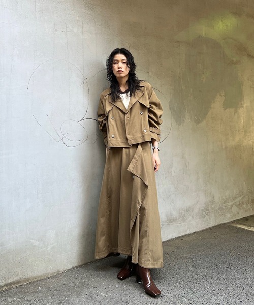 Ameri（アメリ）の「TENCEL DENIM WRAP LIKE SKIRT（デニムスカート・レディース・ベージュ/ブラック/ブルー・MEDIUM/SMALL）」の14枚目の写真