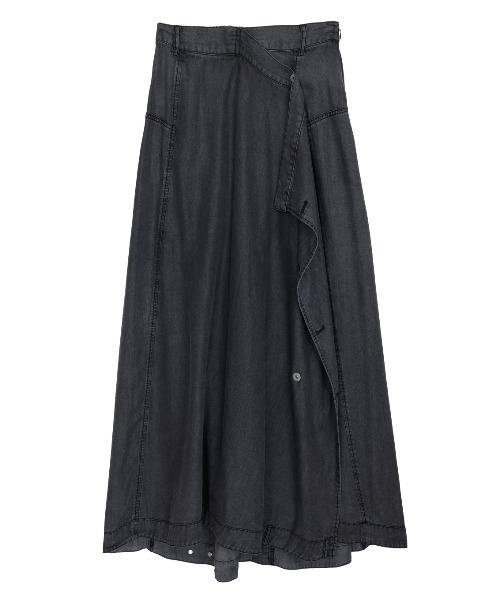 Ameri（アメリ）の「TENCEL DENIM WRAP LIKE SKIRT（デニムスカート・レディース・ベージュ/ブラック/ブルー・MEDIUM/SMALL）」の18枚目の写真