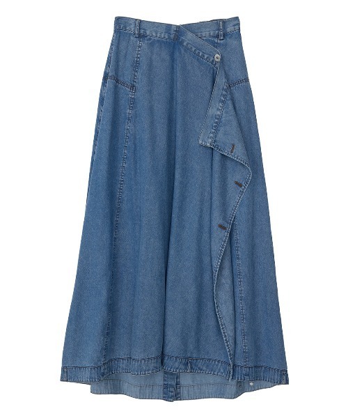 Ameri（アメリ）の「TENCEL DENIM WRAP LIKE SKIRT（デニムスカート・レディース・ベージュ/ブラック/ブルー・MEDIUM/SMALL）」の20枚目の写真