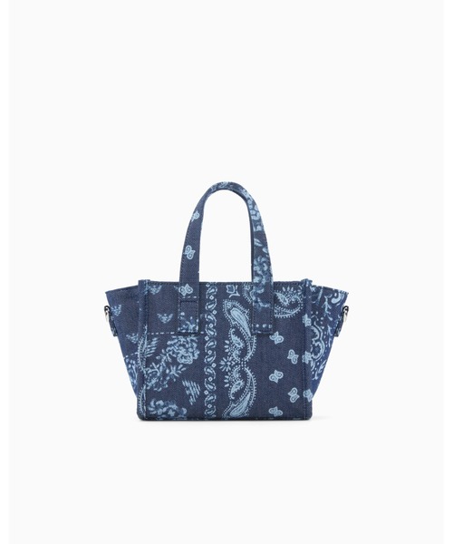 EMPORIO ARMANI(エンポリオアルマーニ)の「【エンポリオ アルマーニ】スモールショッパー キャンバス バンダナプリント(ショルダーバッグ・レディース・インディゴブルー・FREE)」の3枚目の写真