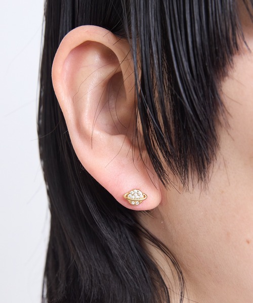 gargle(ガーグル)の「gargle ガーグル:STAINLESS ステンレスシリーズ キラ土星 ピアス(ピアス(両耳用)・レディース・ゴールド/シルバー・FREE)」の4枚目の写真