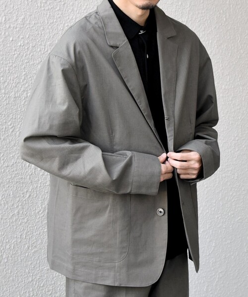 SHIPS any（シップス エニィ）の「【WEB限定】SHIPS any:〈接触冷感・ストレッチ・遮熱等〉ハイブリッドリネン リラックス テーラード ジャケット◆（テーラードジャケット・メンズ・ダークグレー/ライトオリーブ/ライトグレー/ネイビー・X-LARGE/LARGE/MEDIUM/SMALL）」の4枚目の写真
