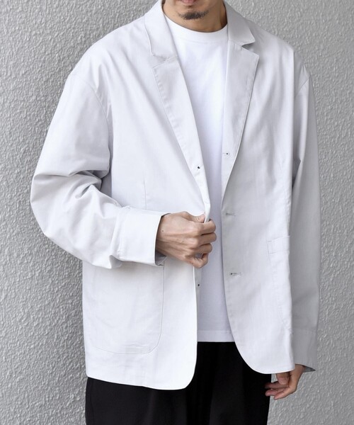 SHIPS any（シップス エニィ）の「【WEB限定】SHIPS any:〈接触冷感・ストレッチ・遮熱等〉ハイブリッドリネン リラックス テーラード ジャケット◆（テーラードジャケット・メンズ・ダークグレー/ライトオリーブ/ライトグレー/ネイビー・X-LARGE/LARGE/MEDIUM/SMALL）」の7枚目の写真