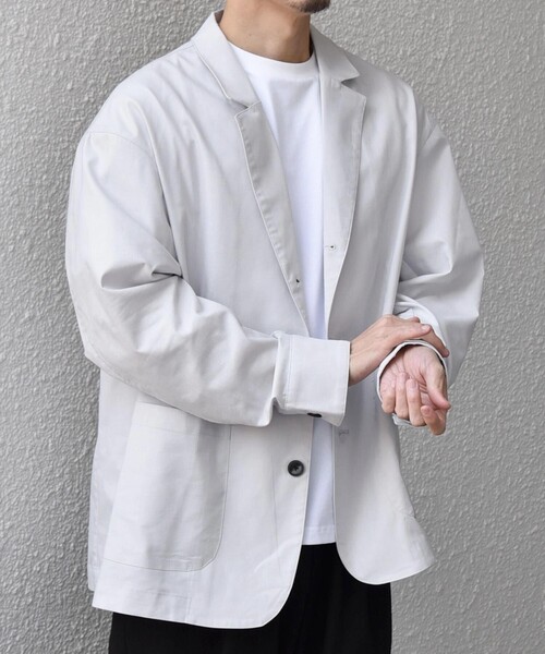 SHIPS any（シップス エニィ）の「【WEB限定】SHIPS any:〈接触冷感・ストレッチ・遮熱等〉ハイブリッドリネン リラックス テーラード ジャケット◆（テーラードジャケット・メンズ・ダークグレー/ライトオリーブ/ライトグレー/ネイビー・X-LARGE/LARGE/MEDIUM/SMALL）」の9枚目の写真