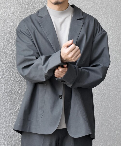 SHIPS any（シップス エニィ）の「【WEB限定】SHIPS any:〈接触冷感・ストレッチ・遮熱等〉ハイブリッドリネン リラックス テーラード ジャケット◆（テーラードジャケット・メンズ・ダークグレー/ライトオリーブ/ライトグレー/ネイビー・X-LARGE/LARGE/MEDIUM/SMALL）」の12枚目の写真