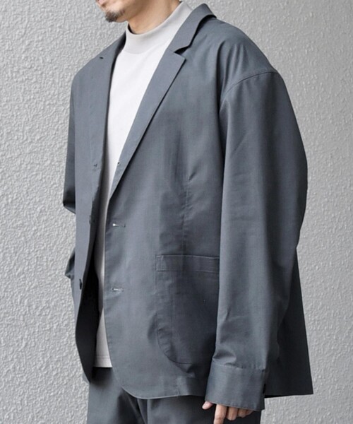 SHIPS any（シップス エニィ）の「【WEB限定】SHIPS any:〈接触冷感・ストレッチ・遮熱等〉ハイブリッドリネン リラックス テーラード ジャケット◆（テーラードジャケット・メンズ・ダークグレー/ライトオリーブ/ライトグレー/ネイビー・X-LARGE/LARGE/MEDIUM/SMALL）」の13枚目の写真