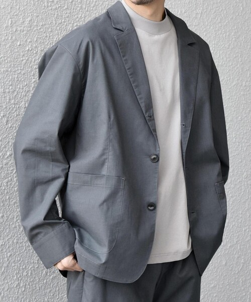 SHIPS any（シップス エニィ）の「【WEB限定】SHIPS any:〈接触冷感・ストレッチ・遮熱等〉ハイブリッドリネン リラックス テーラード ジャケット◆（テーラードジャケット・メンズ・ダークグレー/ライトオリーブ/ライトグレー/ネイビー・X-LARGE/LARGE/MEDIUM/SMALL）」の15枚目の写真