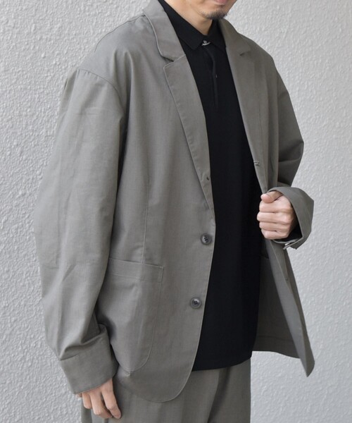 SHIPS any（シップス エニィ）の「【WEB限定】SHIPS any:〈接触冷感・ストレッチ・遮熱等〉ハイブリッドリネン リラックス テーラード ジャケット◆（テーラードジャケット・メンズ・ダークグレー/ライトオリーブ/ライトグレー/ネイビー・X-LARGE/LARGE/MEDIUM/SMALL）」の20枚目の写真