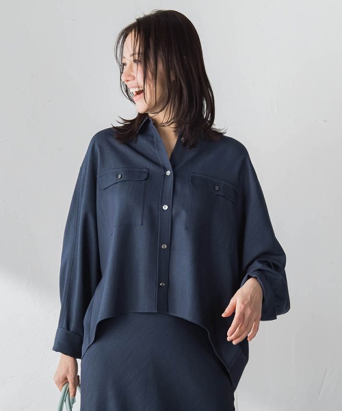 LAUTREAMONT(ロートレアモン)の「Beauty Denimブラウス≪洗濯機で洗える≫(シャツ/ブラウス・レディース・ベージュ/ネイビー・9号)」の22枚目の写真