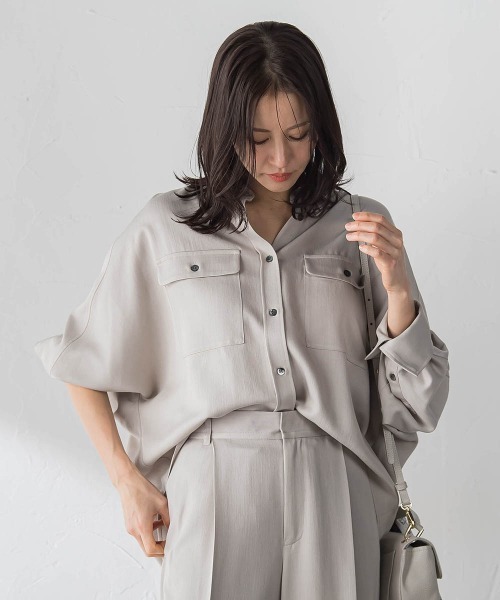 LAUTREAMONT(ロートレアモン)の「Beauty Denimブラウス≪洗濯機で洗える≫(シャツ/ブラウス・レディース・ベージュ/ネイビー・9号)」の10枚目の写真