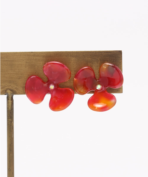 チャイハネ（チャイハネ）の「【チャイハネ】フラリルピアス（ピアス（両耳用）・レディース・レッド/ホワイト/カラフル・FREE）」の3枚目の写真