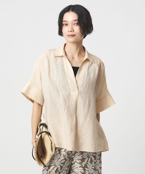 リネン スキッパー ショートスリーブ シャツ（シャツ/ブラウス
