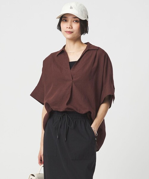 リネン スキッパー ショートスリーブ シャツ（シャツ/ブラウス