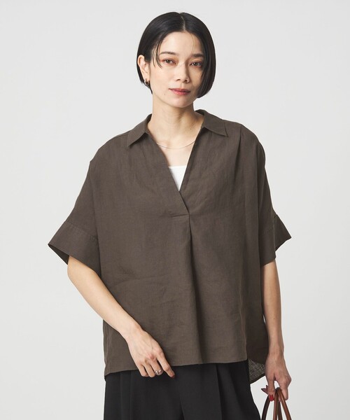 リネン スキッパー ショートスリーブ シャツ（シャツ/ブラウス