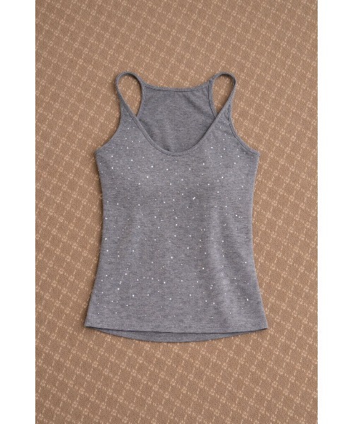 TITTY&CO.(ティティーアンドコー)の「ラインストーンキャミ(キャミソール・レディース・ブラック/ホワイト/グレー・FREE)」の3枚目の写真