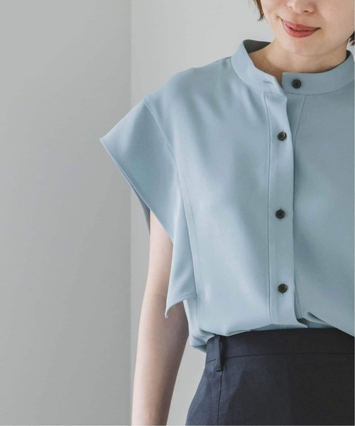 Noble（ノーブル）の「《WEB限定追加》【洗える】スクエアースリーブフロントオープンブラウス（シャツ/ブラウス・レディース・サックスブルー/ホワイト・FREE）」の8枚目の写真
