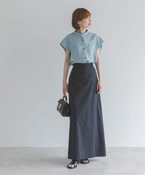 Noble（ノーブル）の「《WEB限定追加》【洗える】スクエアースリーブフロントオープンブラウス（シャツ/ブラウス・レディース・サックスブルー/ホワイト・FREE）」の9枚目の写真