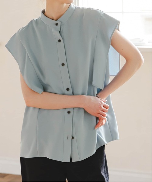 Noble（ノーブル）の「《WEB限定追加》【洗える】スクエアースリーブフロントオープンブラウス（シャツ/ブラウス・レディース・サックスブルー/ホワイト・FREE）」の12枚目の写真