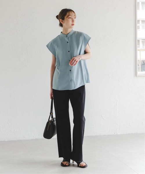 Noble（ノーブル）の「《WEB限定追加》【洗える】スクエアースリーブフロントオープンブラウス（シャツ/ブラウス・レディース・サックスブルー/ホワイト・FREE）」の14枚目の写真