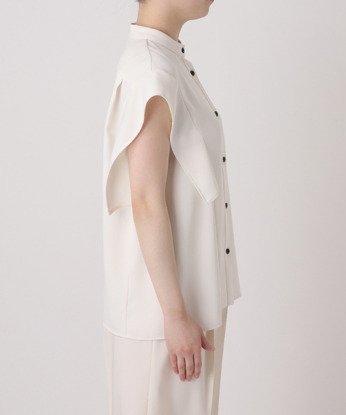 Noble（ノーブル）の「《WEB限定追加》【洗える】スクエアースリーブフロントオープンブラウス（シャツ/ブラウス・レディース・サックスブルー/ホワイト・FREE）」の18枚目の写真