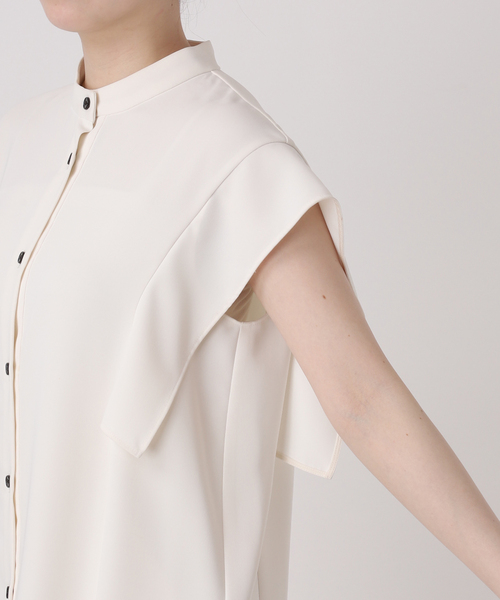 Noble（ノーブル）の「《WEB限定追加》【洗える】スクエアースリーブフロントオープンブラウス（シャツ/ブラウス・レディース・サックスブルー/ホワイト・FREE）」の19枚目の写真