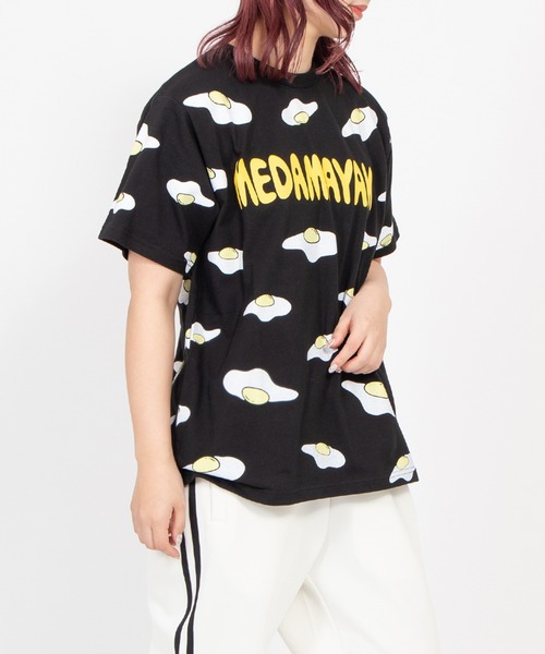 PUNYUS(プニュズ)の「【新サイズ】目玉焼き総柄Tシャツ(Tシャツ/カットソー・レディース・ブラック/ホワイト・1/2/3/4/5)」の19枚目の写真
