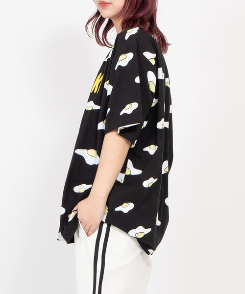PUNYUS(プニュズ)の「【新サイズ】目玉焼き総柄Tシャツ(Tシャツ/カットソー・レディース・ブラック/ホワイト・1/2/3/4/5)」の20枚目の写真