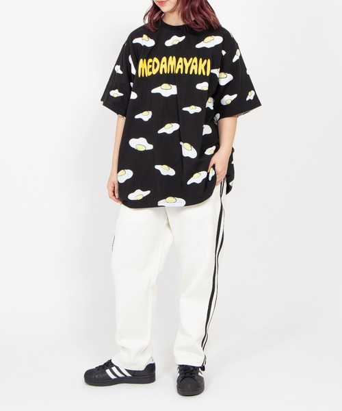 PUNYUS(プニュズ)の「【新サイズ】目玉焼き総柄Tシャツ(Tシャツ/カットソー・レディース・ブラック/ホワイト・1/2/3/4/5)」の22枚目の写真