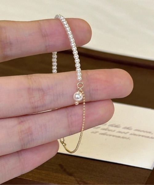 ALWAYS GOOD TIME（オルウェイズグッドタイム）の「パールチェーンデザイン 華奢ブレスレット / ゴールドメッキ レディースアクセサリー（ブレスレット・レディース・ゴールド・FREE）」の7枚目の写真