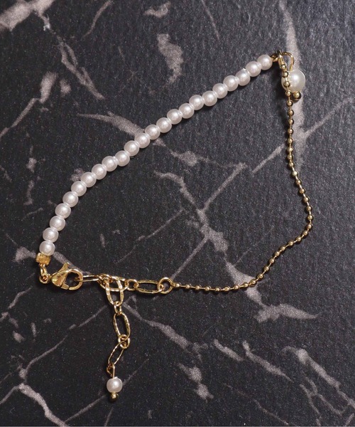 ALWAYS GOOD TIME（オルウェイズグッドタイム）の「パールチェーンデザイン 華奢ブレスレット / ゴールドメッキ レディースアクセサリー（ブレスレット・レディース・ゴールド・FREE）」の4枚目の写真