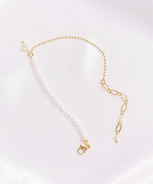 ALWAYS GOOD TIME（オルウェイズグッドタイム）の「パールチェーンデザイン 華奢ブレスレット / ゴールドメッキ レディースアクセサリー（ブレスレット・レディース・ゴールド・FREE）」の2枚目の写真
