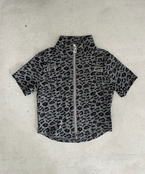 Bamm(バム)の「レオパードダブルジップコンパクトトップス(Tシャツ/カットソー・レディース・ブラウン/グレー/ホワイト・FREE)」の15枚目の写真