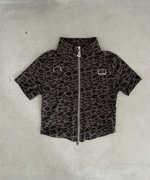 Bamm(バム)の「レオパードダブルジップコンパクトトップス(Tシャツ/カットソー・レディース・ブラウン/グレー/ホワイト・FREE)」の21枚目の写真