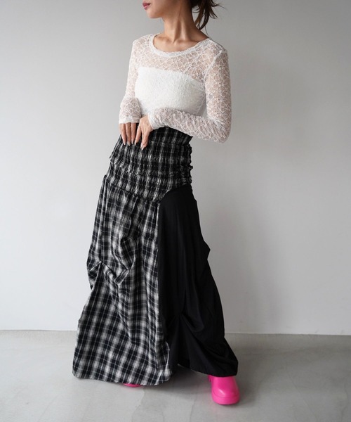 SANSeLF(サンセルフ)の「【SANSeLF】シアーレーストップス saw26s044(その他トップス・レディース・ホワイト/ブラック・FREE)」の9枚目の写真