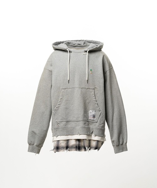 Maison MIHARA YASUHIRO（メゾンミハラヤスヒロ）の「【MIHARAYASUHIRO/ミハラヤスヒロ】TRIPLE LAYERED HOODIE（Tシャツ/カットソー・メンズ・グレー/ブラック・44/48/46）」の2枚目の写真