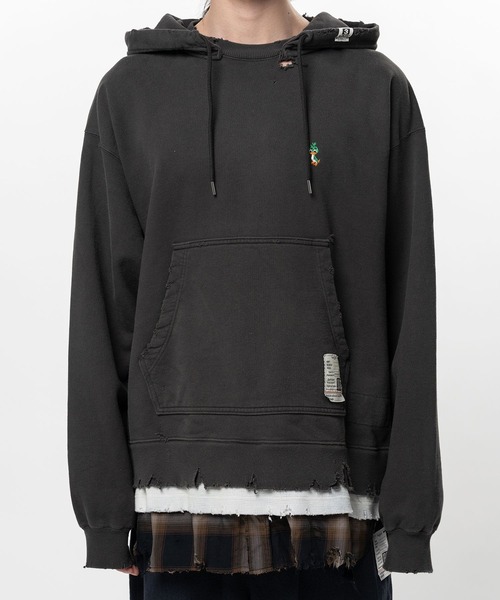 Maison MIHARA YASUHIRO（メゾンミハラヤスヒロ）の「【MIHARAYASUHIRO/ミハラヤスヒロ】TRIPLE LAYERED HOODIE（Tシャツ/カットソー・メンズ・グレー/ブラック・44/48/46）」の13枚目の写真